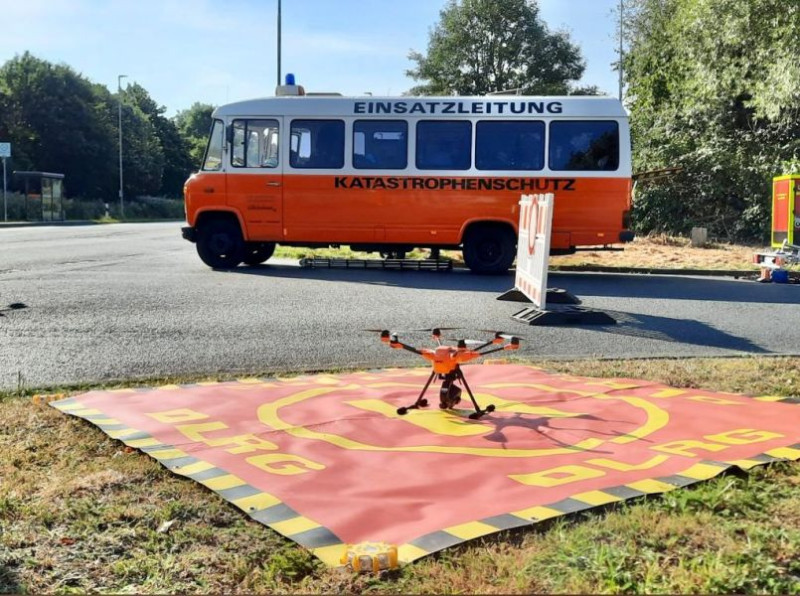 Einsatzdrohne vor dem Start